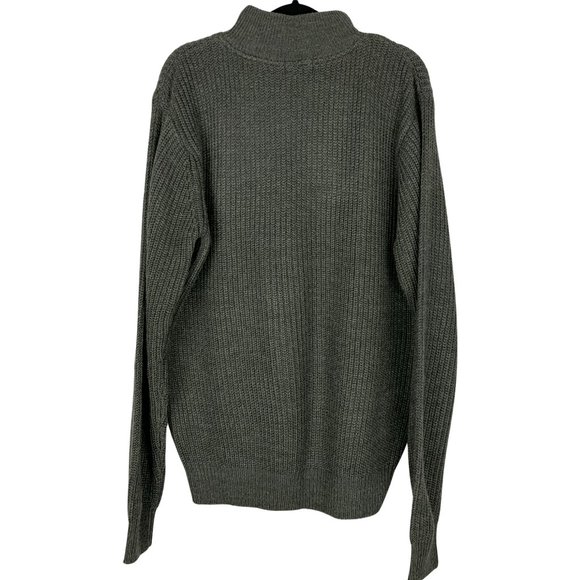 2/$25 - HAGGAR Gray Knit Chunky Collar Zip Sweater - Picture 3 of 5